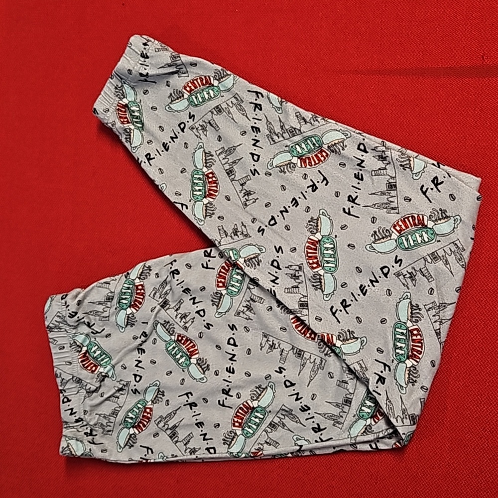 FRIENDS drawstring pajama bottoms UNISEX large Central Perk TV Show coffee - Picture 4 of 7